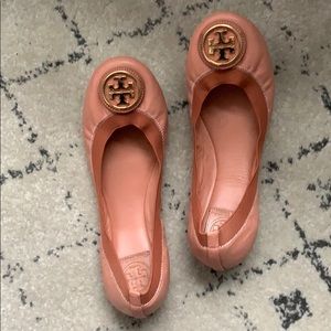 Salmon colored Tory Burch flats - worn once